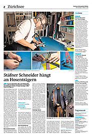 Artikel vom 4. Februar 2015 in der «Zürichsee-Zeitung» zu Hosenträger Manufaktur